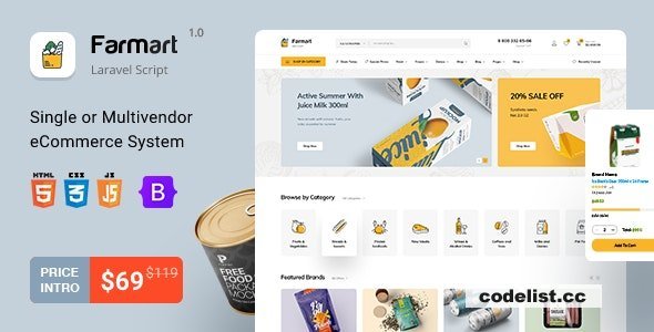 Farmart v1.21.5 - Single or Multivendor Laravel eCommerce System - nulled