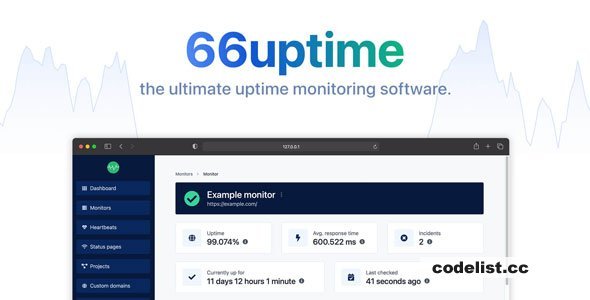 66Uptime v39.0.0 - Uptime & Cronjob Monitoring tool - nulled