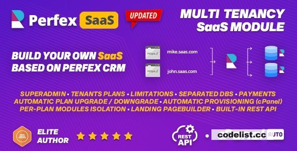 SaaS module for Perfex CRM v1.1.0 - Multi Tenancy Support