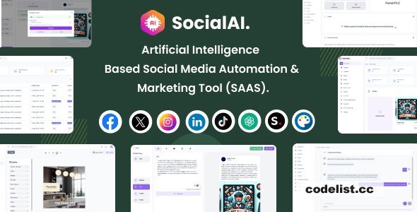 SocialAI v1.0 - Artificial Intelligence Based Social Media Automation & Marketing Tool (SAAS)