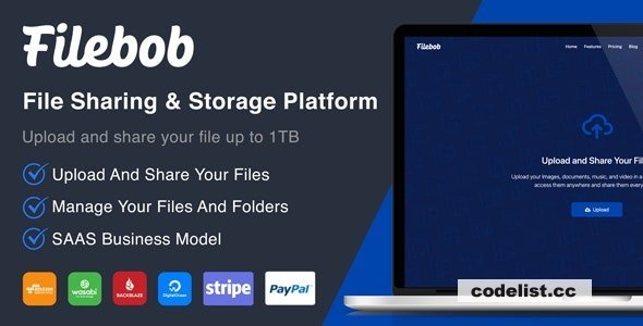 Filebob v1.8.0 - File Sharing And Storage Platform (SAAS) - nulled