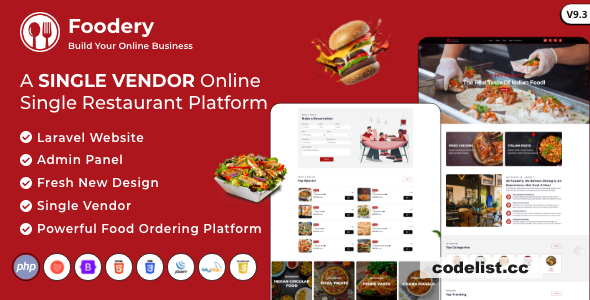 Foodefy v9.3 - Single Restaurant Online Food Ordering Laravel Website Platform - nulled