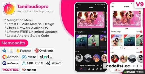 Tamilaudiopro v9.3 - Online Music Streaming Apps - nulled