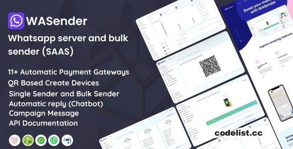 WASender v3.0 - Whatsapp server and bulk sender (SAAS)