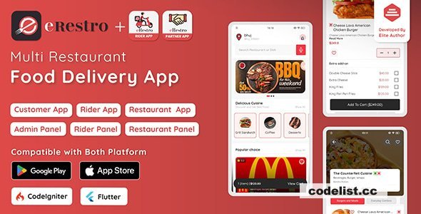 eRestro v1.2.6 - Multi Restaurant Flutter App - nulled