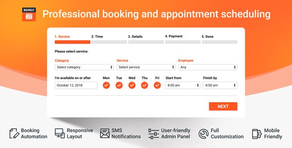 Bookly PRO v8.4 – Appointment Booking and Scheduling Software System