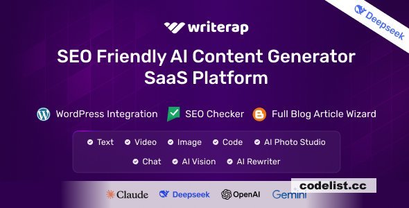Writerap v1.5.1 - AI Content Generator with SEO Optimizer SaaS Application