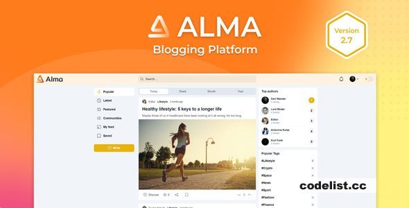 Alma v2.7 - Blogging Platform