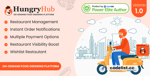 HungryHub v1.0 - On Demand Food Ordering Platform - nulled