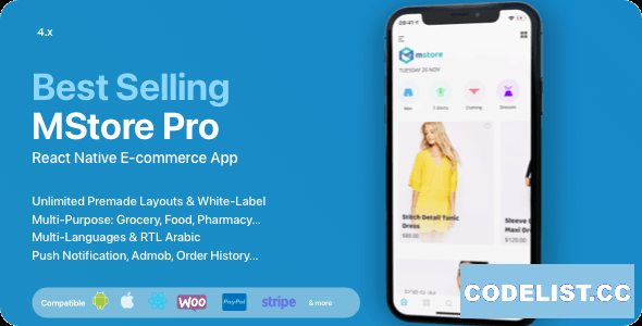 MStore Pro v5.1.0 - Complete React Native template for e-commerce