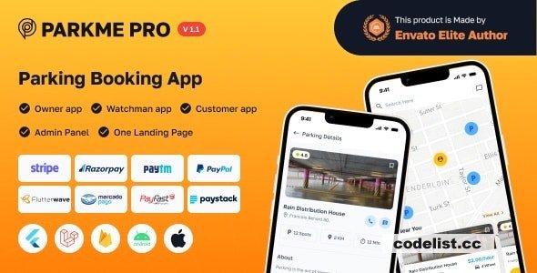 ParkMePRO v1.4 - Flutter Complete Car Parking App with Owner and WatchMan app