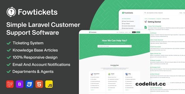 Fowtickets v2.1 - Simple Customer Support Software With Ticketing System And Knowledge Base - nulled