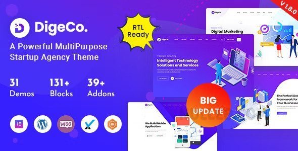 Digeco v2.2.0 – Startup Agency WordPress Theme