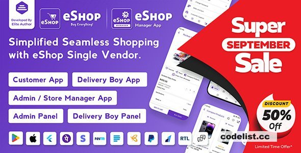 eShop v4.4.0 - eCommerce Single Vendor App - nulled