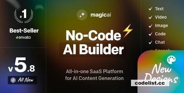 MagicAI v8.9 - OpenAI Content, Text, Image, Video, Chat, Voice, and Code Generator as SaaS - nulled