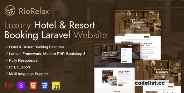 RioRelax v1.6.1 - Laravel Luxury Hotel & Resort Booking Website - nulled