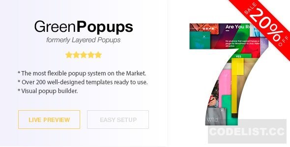 Green Popups (formerly Layered Popups) v7.5.0 - Popup Plugin for WordPress