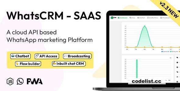 WhatsCRM v2.3 - Chatbot, Flow Builder, API Access, WhatsApp CRM SAAS System