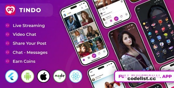 Tindo - Live streaming tango clone, Video call, Chat messages - 15 August 2024