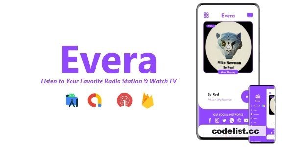 Evera v3.0.0 - Single Station Radio & TV App | ADMOB, FIREBASE, ONESIGNAL